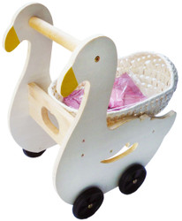 qtoys wooden duck pram push wagon kids cart