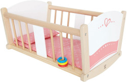 Hape Rock-a-bye Wooden Baby Doll Cradle