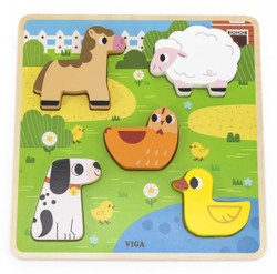 viga tactile puzzle for one year old farm