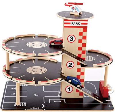 Hape Park N Go Wooden Toy Garage set