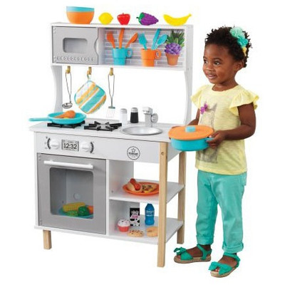 KidKraft All Time Play Kitchen & Accessories Kid Playing