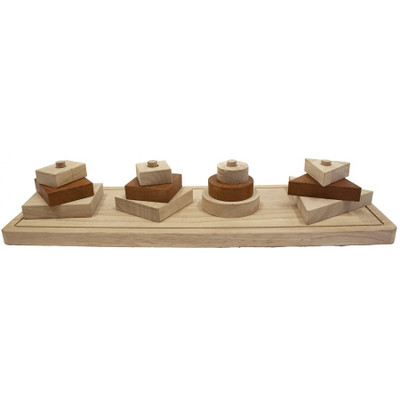 qtoys natural geometric shape stacker