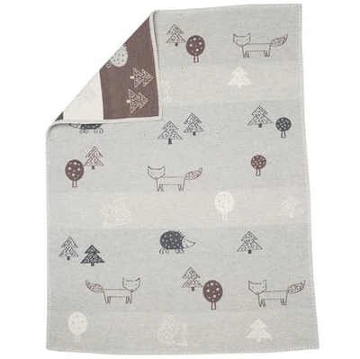 Grey Forest Animals Bassinet Blanket