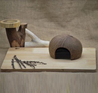 coconut shell fairy and gnome playhouse