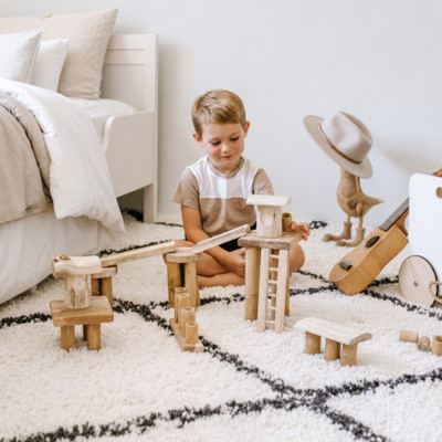 qtoys bamboo building block set