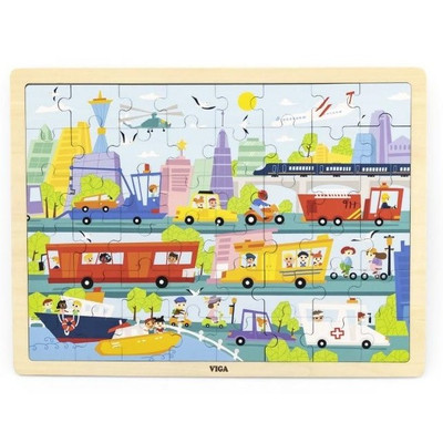 Jigsaw Puzzle 48pc - City Transportation Completed