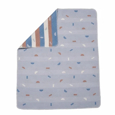 Light Blue Shapes Bassinet Blanket