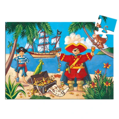 Djeco Pirate and Treasure 36pc Silhouette Puzzle full picture