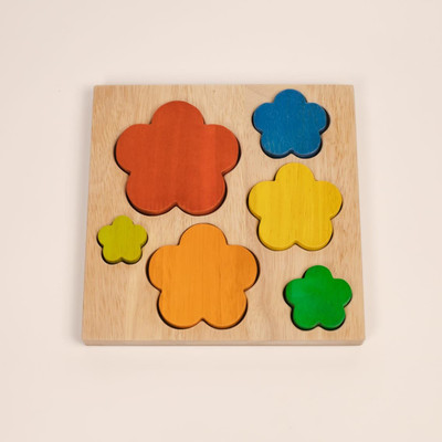 wooden flower size montessori puzzle