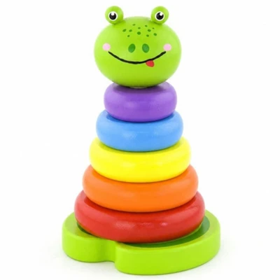 frog wooden stacking toy