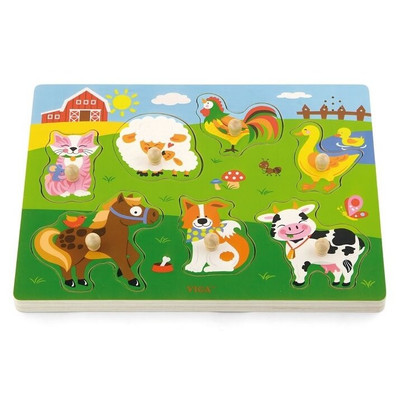 viga wooden sound puzzle farm animals