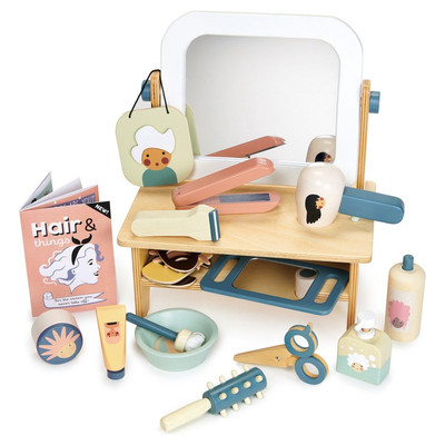 Tenderleaf Hair Salon - Pretend Play Wooden Kids Hairdresser Set