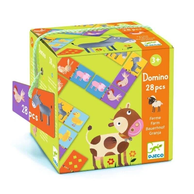 Djeco Farm Domino Box packaging