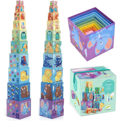 djeco rainbow stacking and nesting blocks