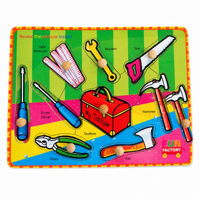Wooden Tools Puzzle with Knobs