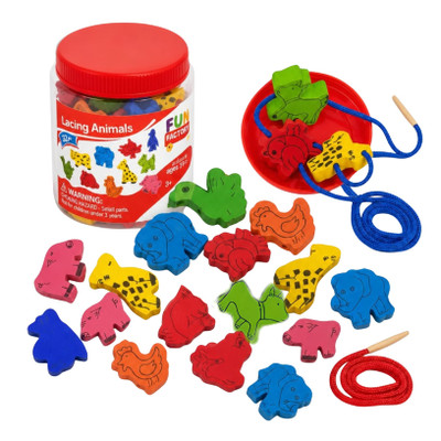 Fun Factory Lacing Farm Animals In Jar 