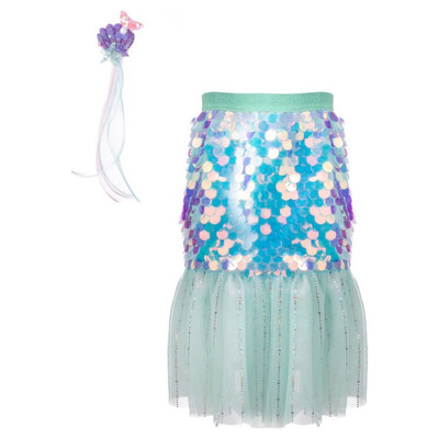 Great Pretenders Bling Bling Mermaid Skirt & Hairclip Set Mint Costume - image 3