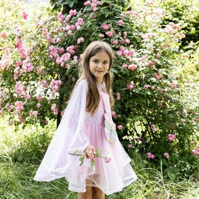 Great Pretenders Children's Pink Sequins Twirl Cape Costume - image 3