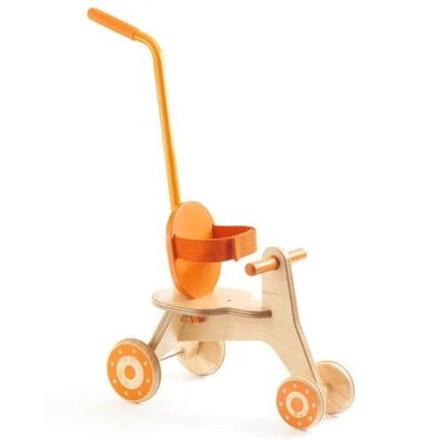 Djeco Wooden Pomea Tricycle with Metal Handle