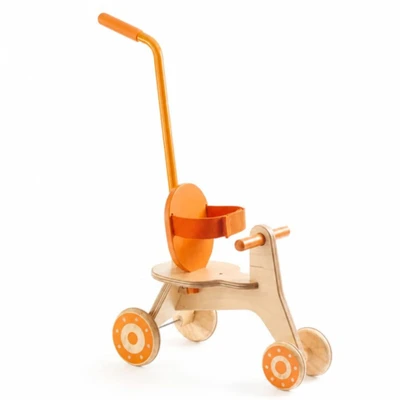 Djeco Wooden Pomea Tricycle with Metal Handle