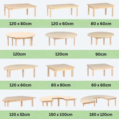 kids low wooden tables