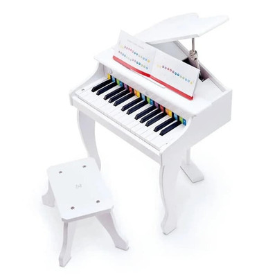 Hape Deluxe White Grand Piano Thirty Key Piano Toy