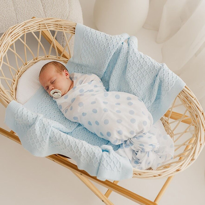 Blue Spots All Over Muslin Wrap-product-main_image -product-main_image