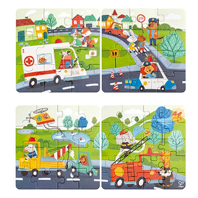 Hape Rescue Vehicle Puzzle Set of 4-product-main_image -product-main_image