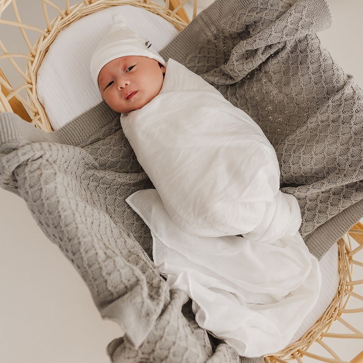 Emotion and Kids Muslin Wraps - White Emotion and Kids Muslin Wraps - White