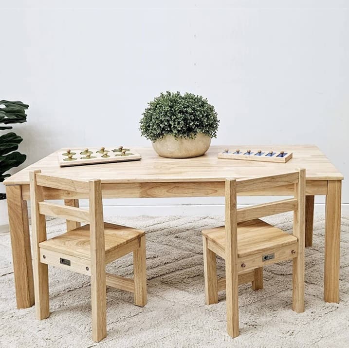 rectangle wooden table and chairs