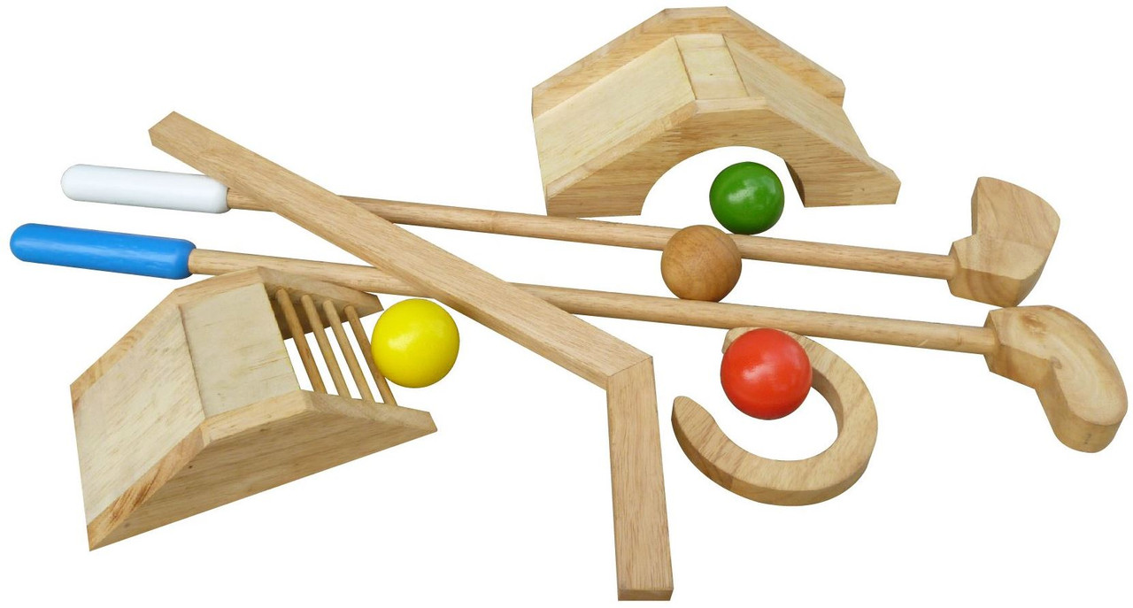 wooden eco-friendly mini golf set