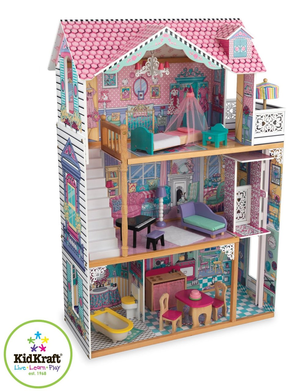 kidkraft wooden anabelle doll house