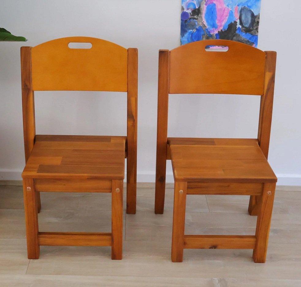 wooden kids stackable chairs