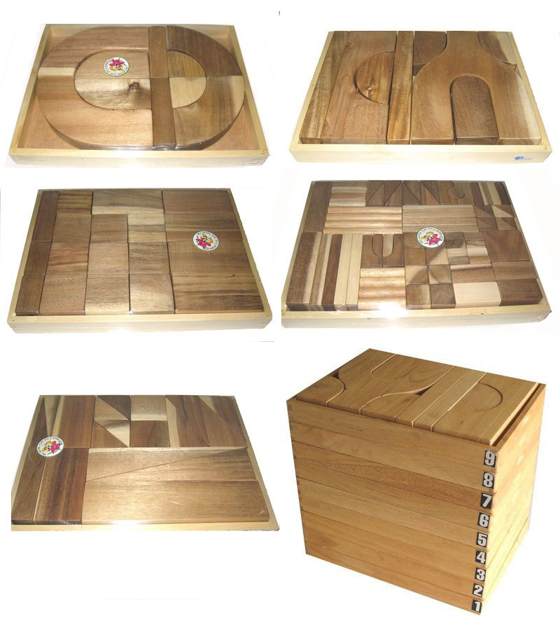 qtoys natural wooden blocks set