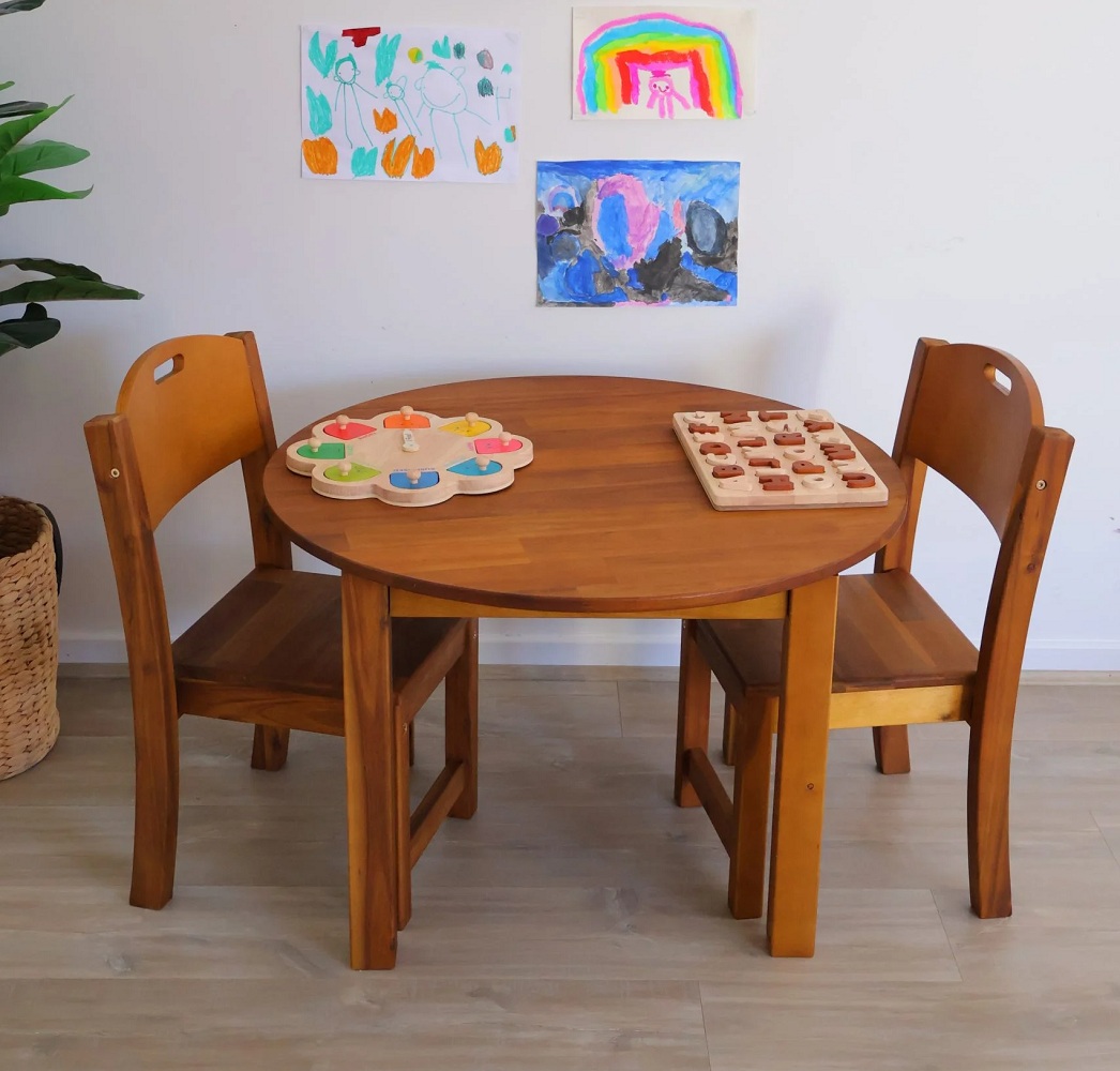 kids round solid wood table and larger chairs kids round solid wood table and larger chairs