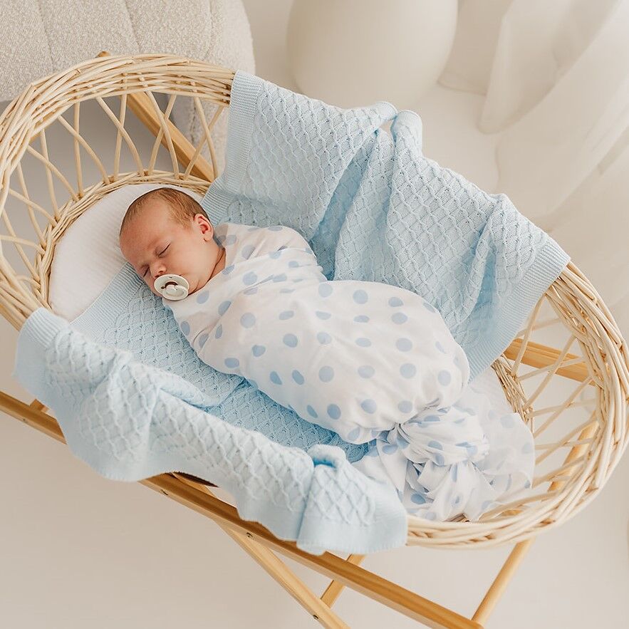 Blue Spots All Over Muslin Wrap Blue Spots All Over Muslin Wrap