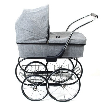 valco royale doll stroller - grey doll pram for boys and girls