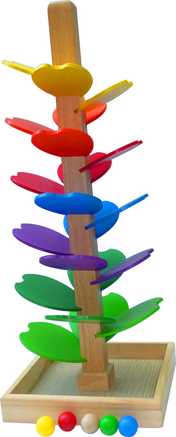 wooden colourful marble run