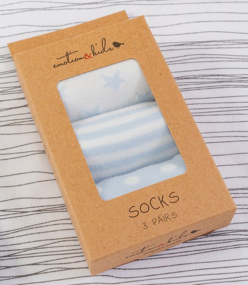 emotion and kids Blue Spot and Star Baby Sock Set