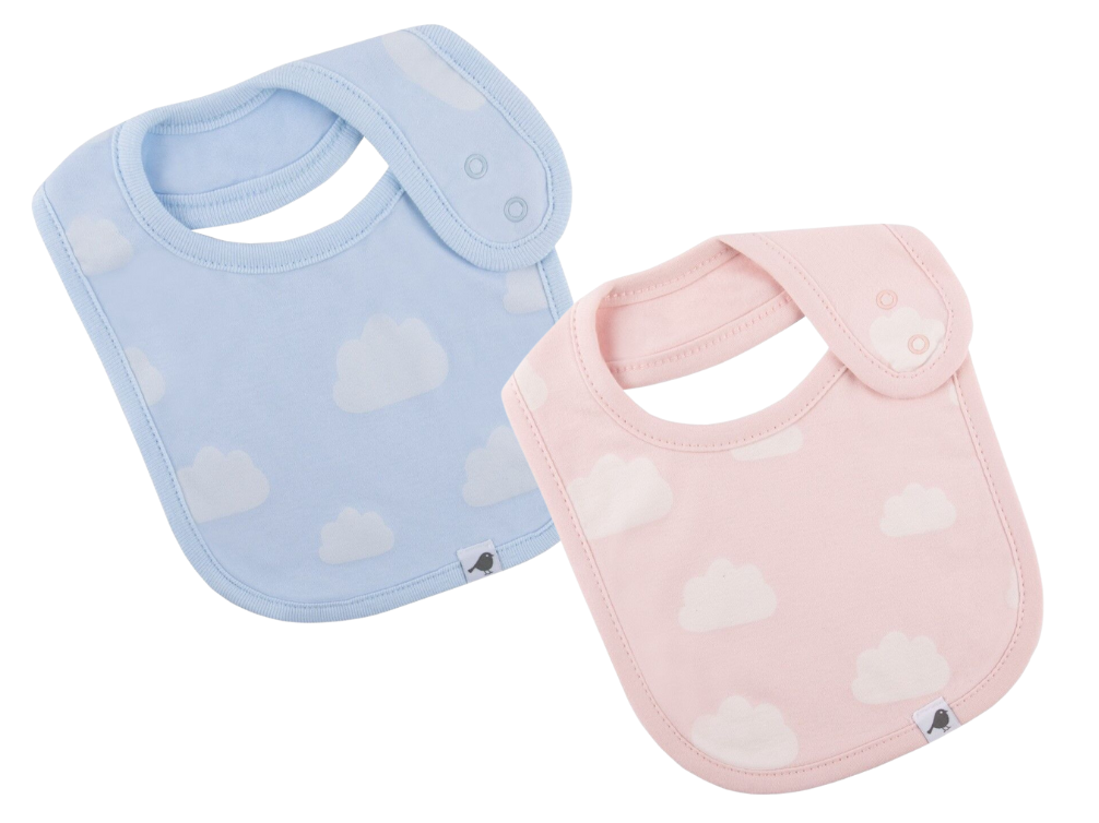 Clouds All Over Cotton Baby Bibs