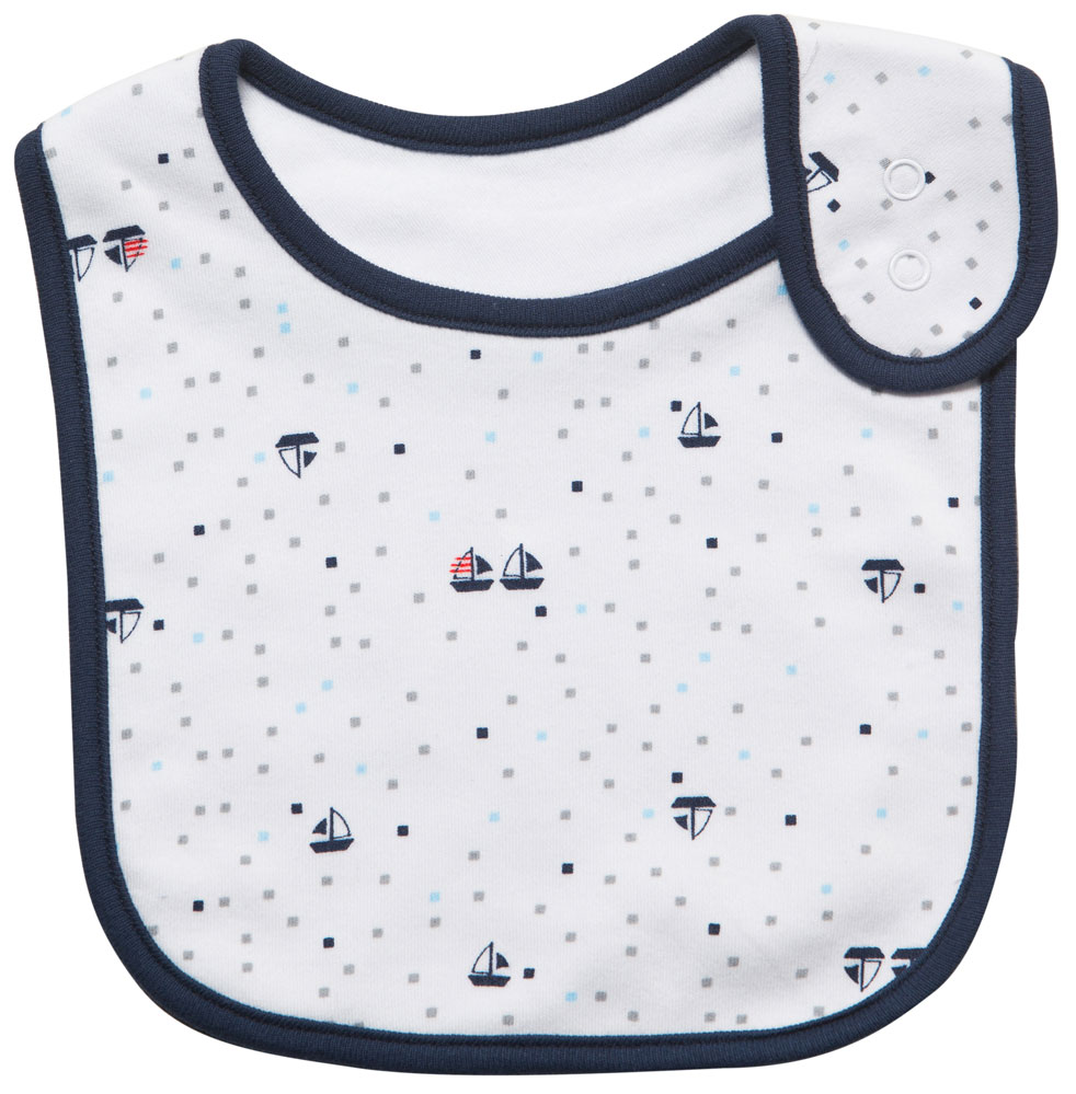 emotion and kids little yachts cotton baby bib