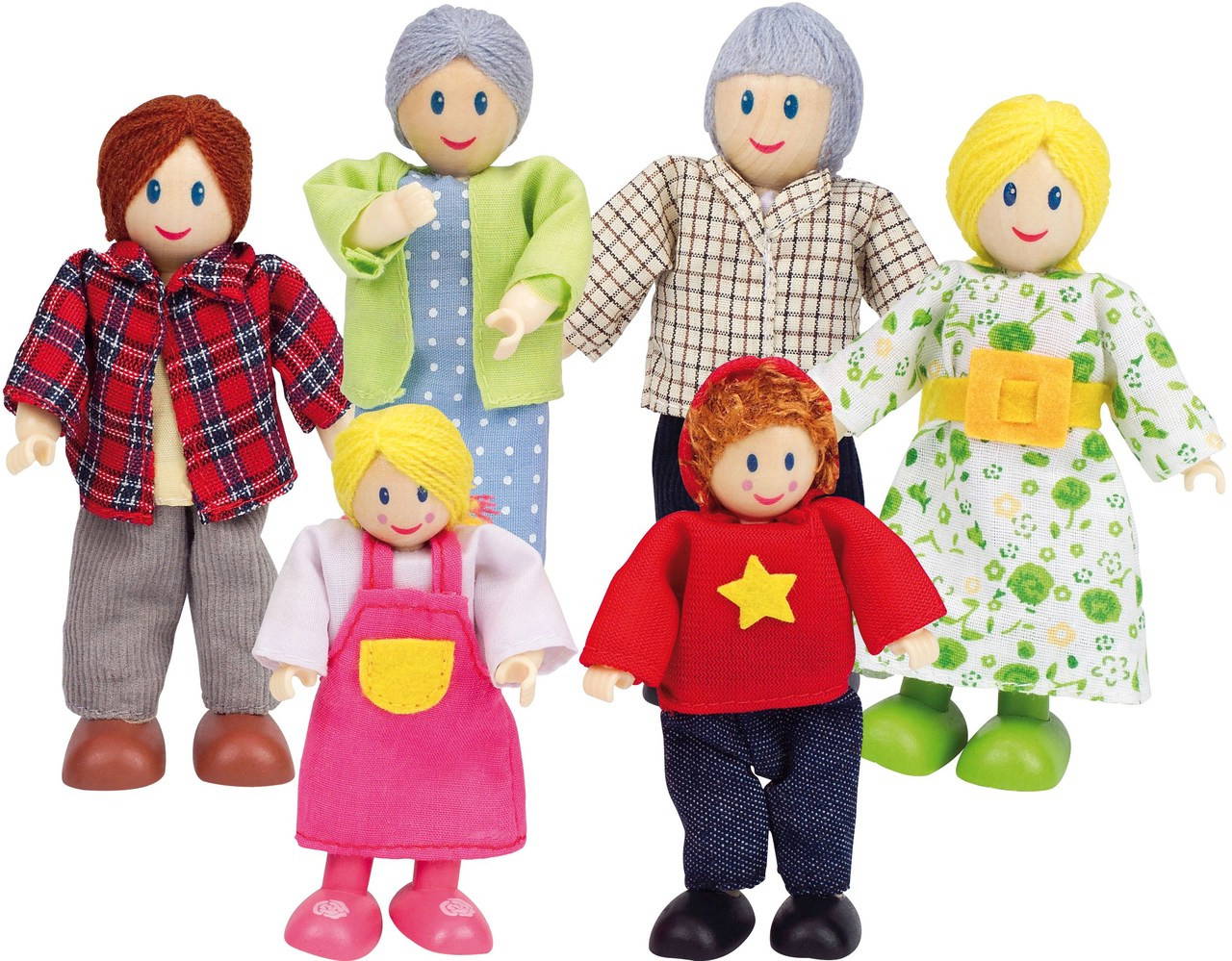 Hape Dolls Caucasian Family - Set of 6