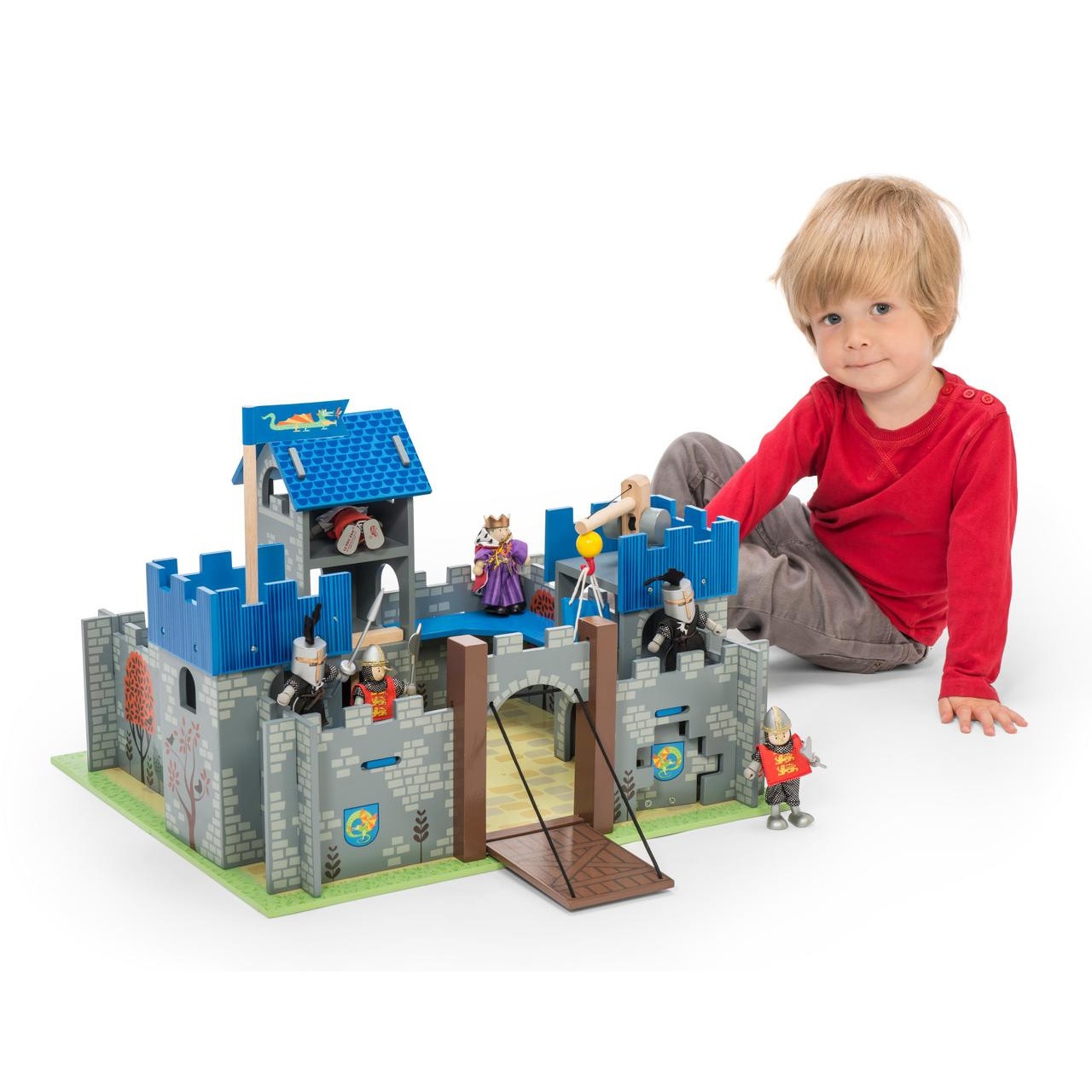 Le Toy Van Excalibur Castle Blue Kid Playing