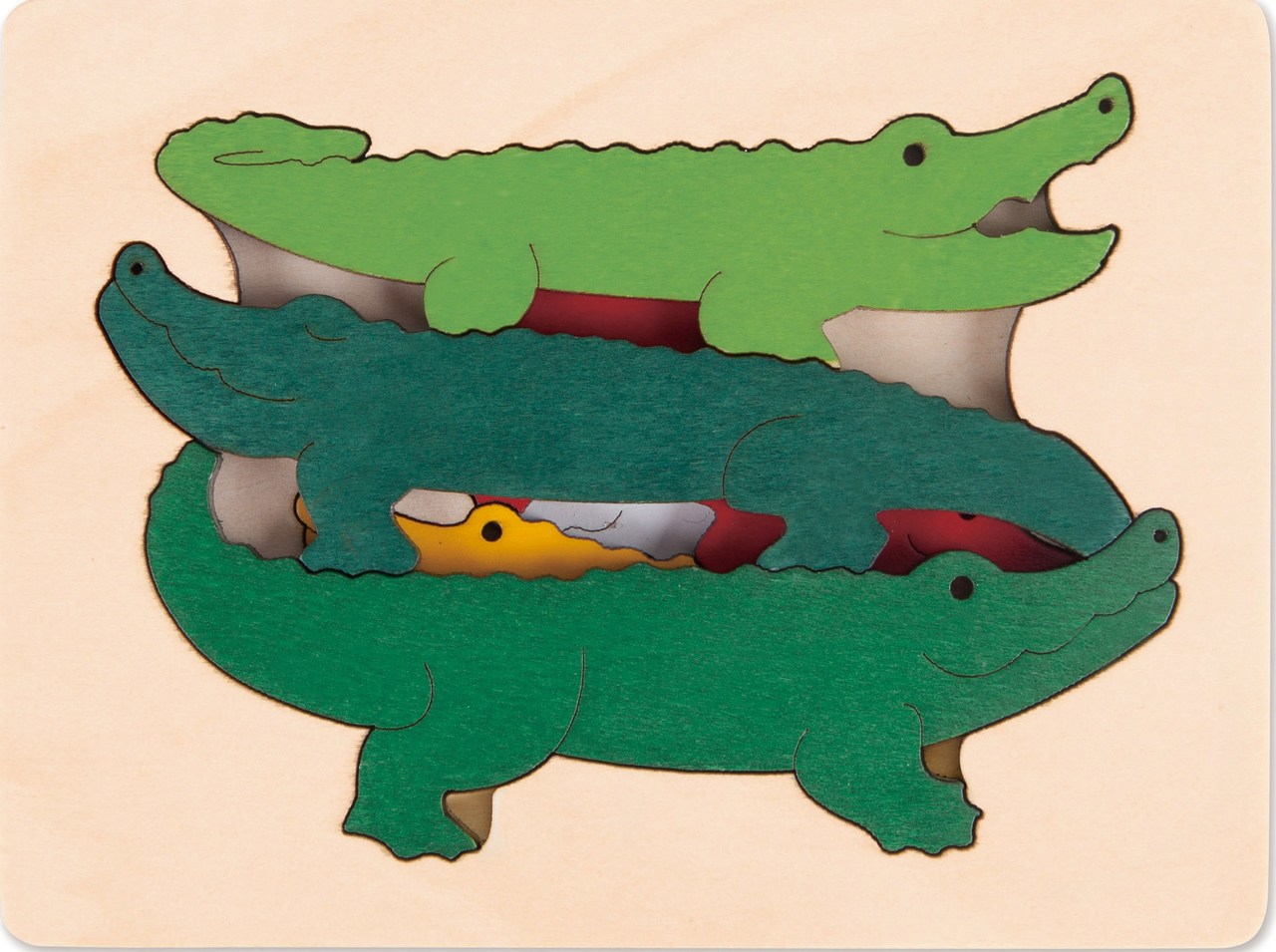 George Luck Layered Crocodiles Puzzle Wooden Baby & Toddler Toys