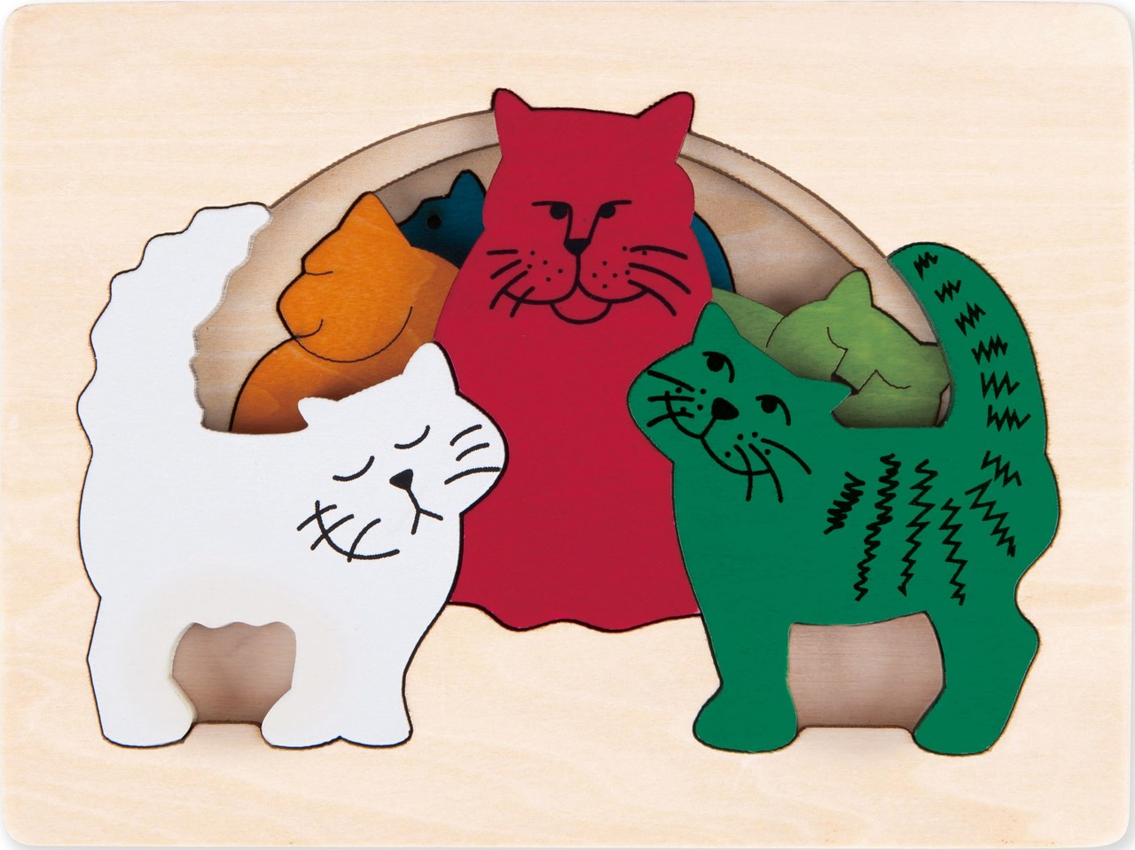 George Luck Cats Layered Puzzle set