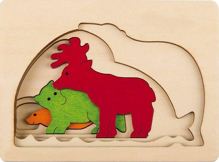 George Luck Polar Layered Wooden Puzzles & Lacing Games