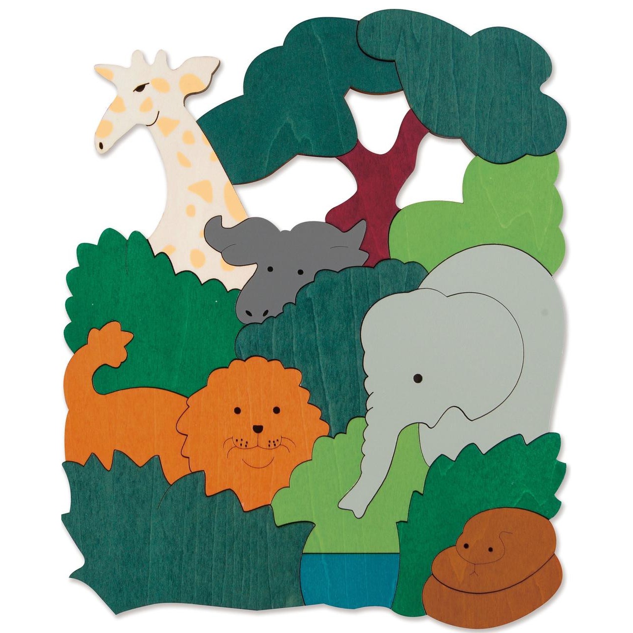 George Luck African Animals Puzzle Wooden Toys
