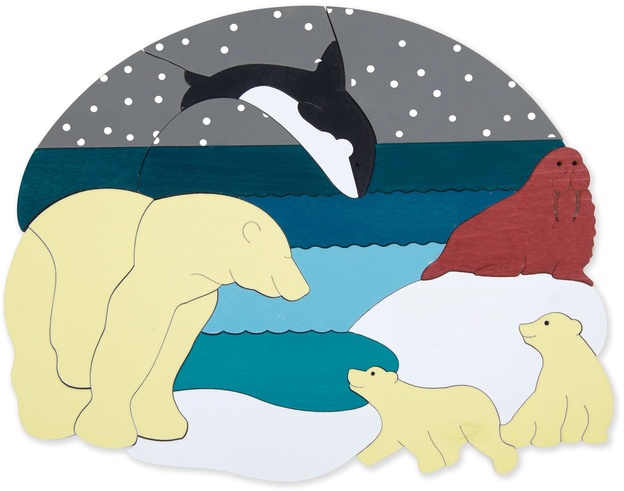George Luck Arctic Animals Puzzle Wooden Toys