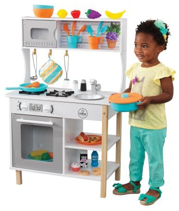 KidKraft All Time Play Kitchen & Accessories Kid Playing