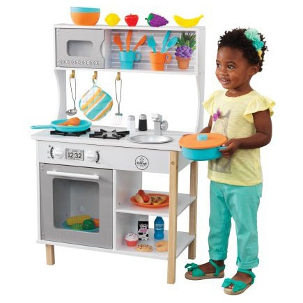 KidKraft All Time Play Kitchen & Accessories Kid Playing
